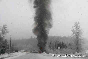 Fiery collision involving truck closes Highway 1 at Three Valley Gap