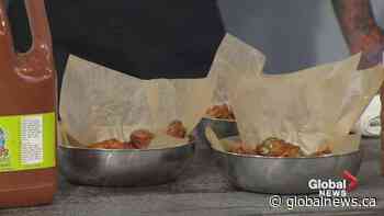 Trying out the death wing hot sauce from Hudson Canada’s Pub