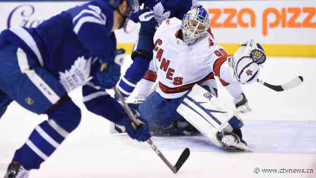 Zamboni driver pulled onto ice as emergency goalie helps Hurricanes beat Leafs 6-3