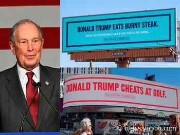 Mike Bloomberg is roasting Donald Trump in billboards in two Western cities — see photos of the ads