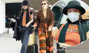 Bella Hadid wears face mask while leaving Milan Fashion Week