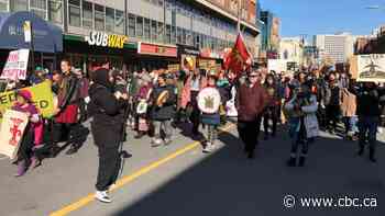 Demonstrators gather to show solidarity at Wet'suwet'en rally in Halifax