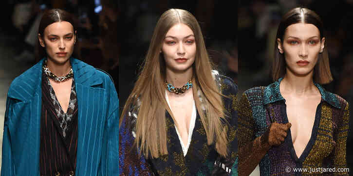 Irina Shayk Walks The Missoni Show With Bella & Gigi Hadid in Milan