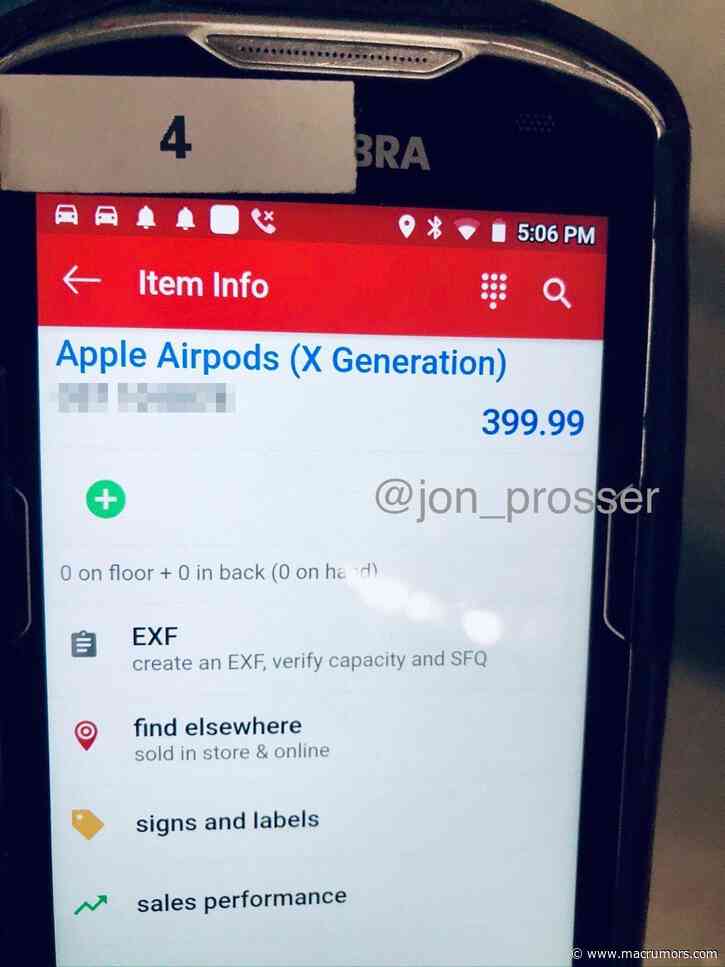 $399 'Apple AirPods (X Generation)' Show Up in Target Inventory List