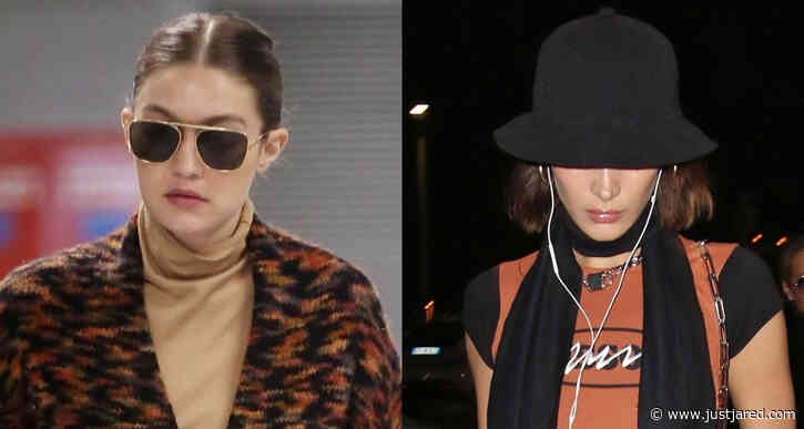 Gigi & Bella Hadid Jet Out of Milan After Fashion Week