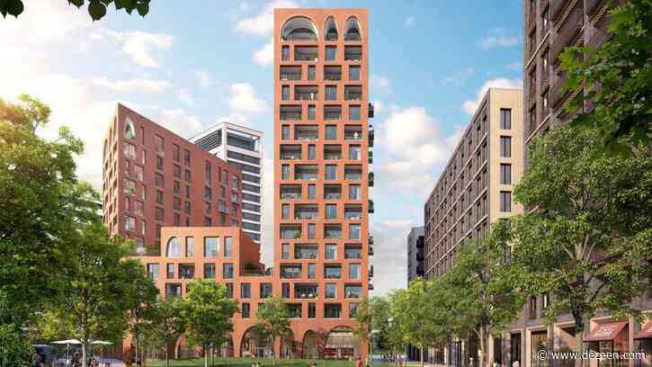Alison Brooks Architects unveils brick archways on London apartments