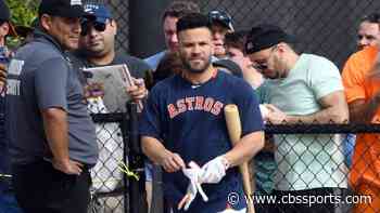 Jose Altuve booed, unintentionally hit by pitch as Astros stars appear in first spring game since scandal