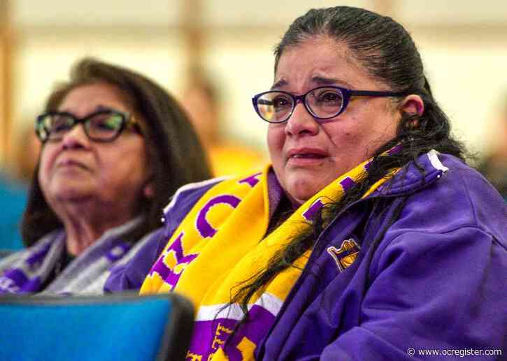 Kobe Bryant fans gather to watch memorial at Santa Ana City Hall