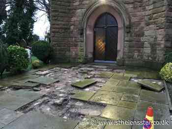 Paving slabs ripped up and stolen from church yard - St Helens Star