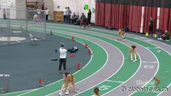 Saskatchewan Huskies Michelle Harrison sprinting towards Olympic goal