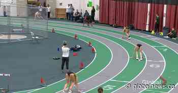 Saskatchewan Huskies track star Michelle Harrison sprinting and hurdling towards Olympic goal