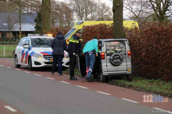 Canta botst tegen boom op de Klomperweg in Lunteren