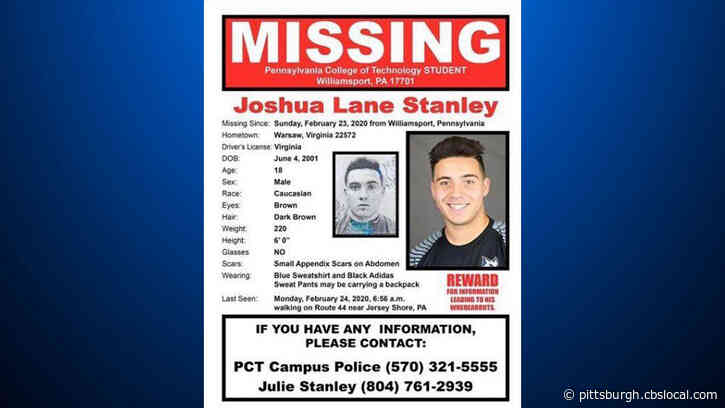 Freshman Student Joshua Stanley Reported Missing From Penn College