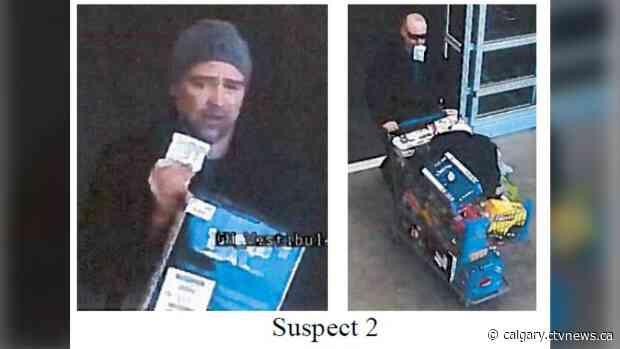 Okotoks RCMP ask for help to identify two men accused of stealing appliances