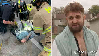 Houston man exploring bayou ends up in sewer line - KTRK-TV