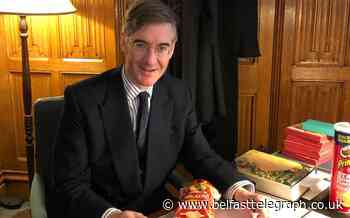 Jacob Rees-Mogg poses with crisps following Yorkshire Tea online abuse