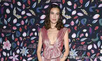 Alexa Chung exudes elegance in plunging bow detail gown at Harper's Bazaar event