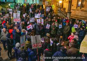Campaigners chant 'stop the towers' in protest at Ealing building plans