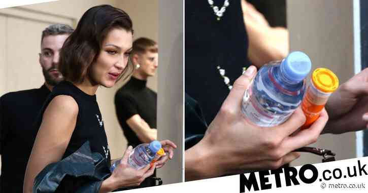 Bella Hadid keeps the vitamins close to hand because flagging during Paris Fashion Week isn’t the one