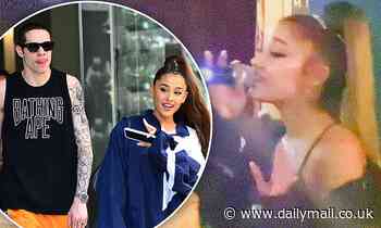 Ariana Grande shakes off ex Pete Davidson's joke by singing karaoke at party thrown by Scooter Braun