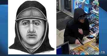 Edmonton police looking robbery suspect who targeted gas station and family at grocery store