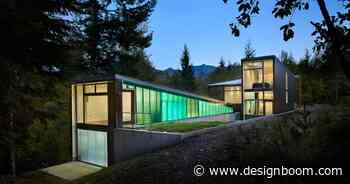 david coleman architecture designs cabin with angular forms and an illuminated facade in washington - Designboom