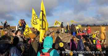 Extinction Rebellion protesters scale fence to stop work at County Durham mine for second day