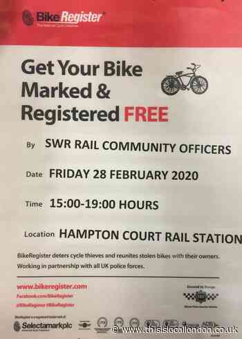 Transport Police hosting free bike security session at Hampton Court Station after rise in thefts