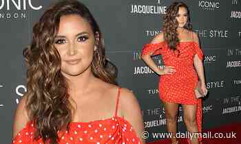 Jacqueline Jossa exudes glamour in a red polka dot mini dress at her fashion collection launch