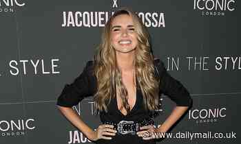 Nadine Coyle goes braless in plunging blazer dress paired with metallic leather boots