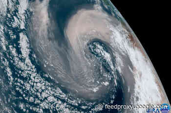 Strong North Atlantic Storm Sucks up Saharan Sand and Dust and Swirls it Into a Giant Cyclone