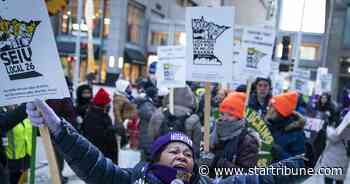 Commercial janitors in Twin Cities strike for better wages, benefits
