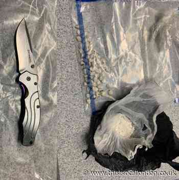 Two teenagers who were caught carrying a knife and drugs are jailed