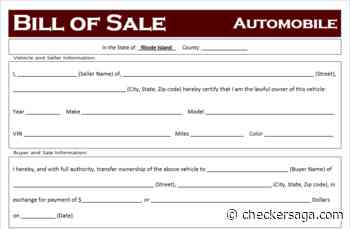 Free Rhode Island Car Bill of Sale Template - Checkersaga