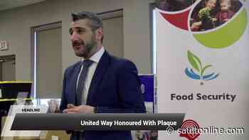 United Way Sault Ste. Marie and Algoma District honoured with plaque