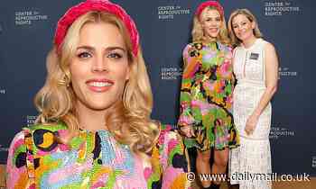 Busy Philipps cuts a stylish figure in colorful dress as she's joined by Elizabeth Banks at event