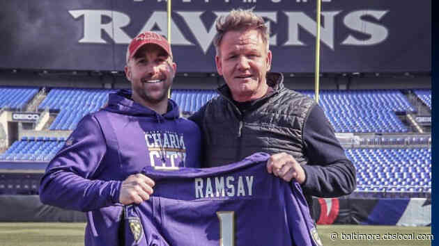 Gordon Ramsay Spends The Day With The Ravens, Gets Punting Lesson