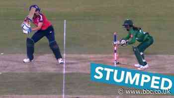 Women's T20 World Cup: England's Natalie Sciver is "brilliantly" stumped by Sidra Nawaz