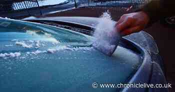 Ice warning for the North East as drivers told to expect Monday morning travel disruption