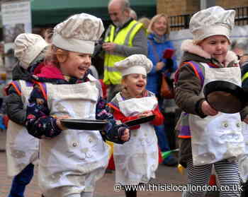 Windy weather doesn't stop Waltham Abbey's tenth annual Pancake Day race
