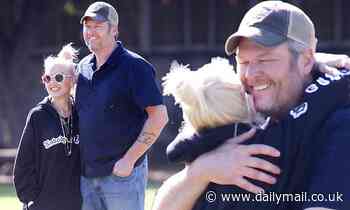 Gwen Stefani embraces boyfriend Blake Shelton during lovey-dovey park outing