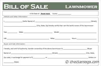 Free Rhode Island Lawnmower Bill of Sale Template - Checkersaga