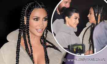 Kim Kardashian debuts new braided hairstyle at husband Kanye West's Yeezy Paris Fashion Week show