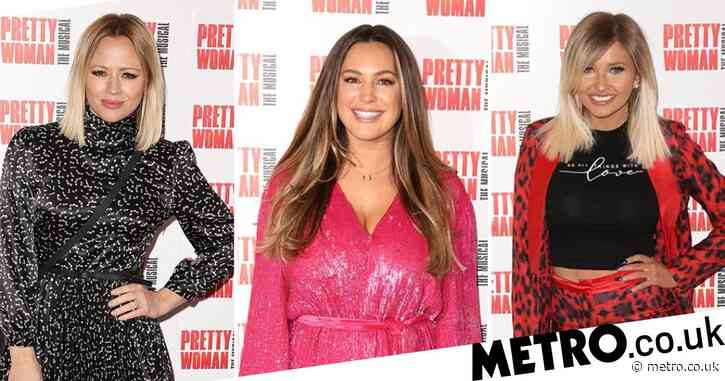 Kelly Brook sparkles in sequins alongside Jeremy Parisi, as Kimberley Walsh and Amy Hart go glam for Pretty Woman’s opening night