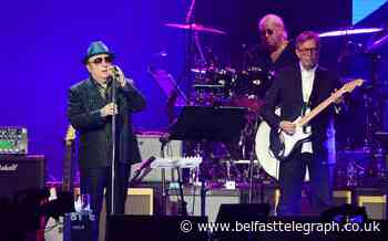 Van Morrison joins Eric Clapton on stage at cancer fundraiser
