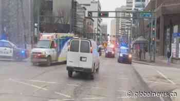 Edmonton police escort child to hospital after being struck by school bus