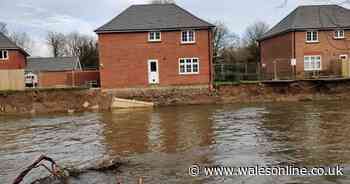 Father watched helplessly as river swept away garden of new Redrow home right up to its foundations