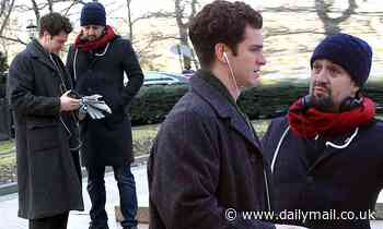 Andrew Garfield fights the sniffles as he and Lin-Manuel Miranda begin filming Tick, Tick... Boom