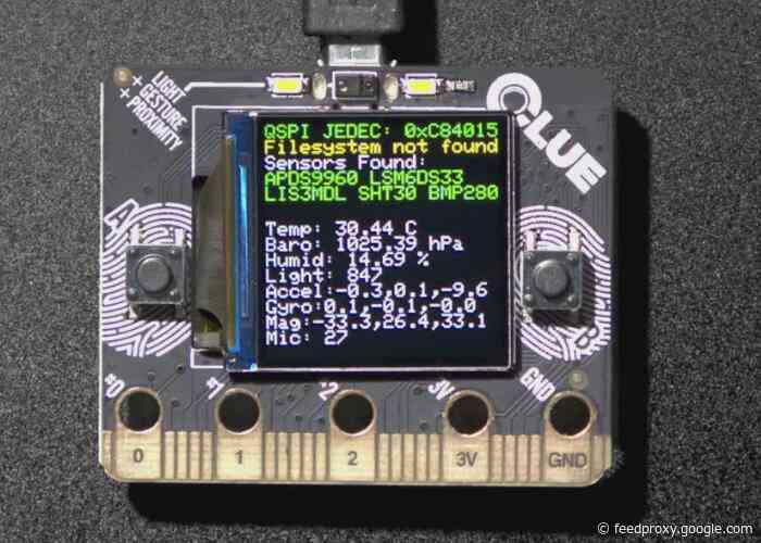 Adafruit CLUE sensor-packed development board preview