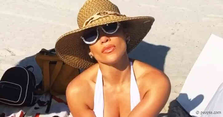 Jennifer Lopez Shows Off Her Figure in Sexy One-Piece Swimsuit While Enjoying a Beach Day